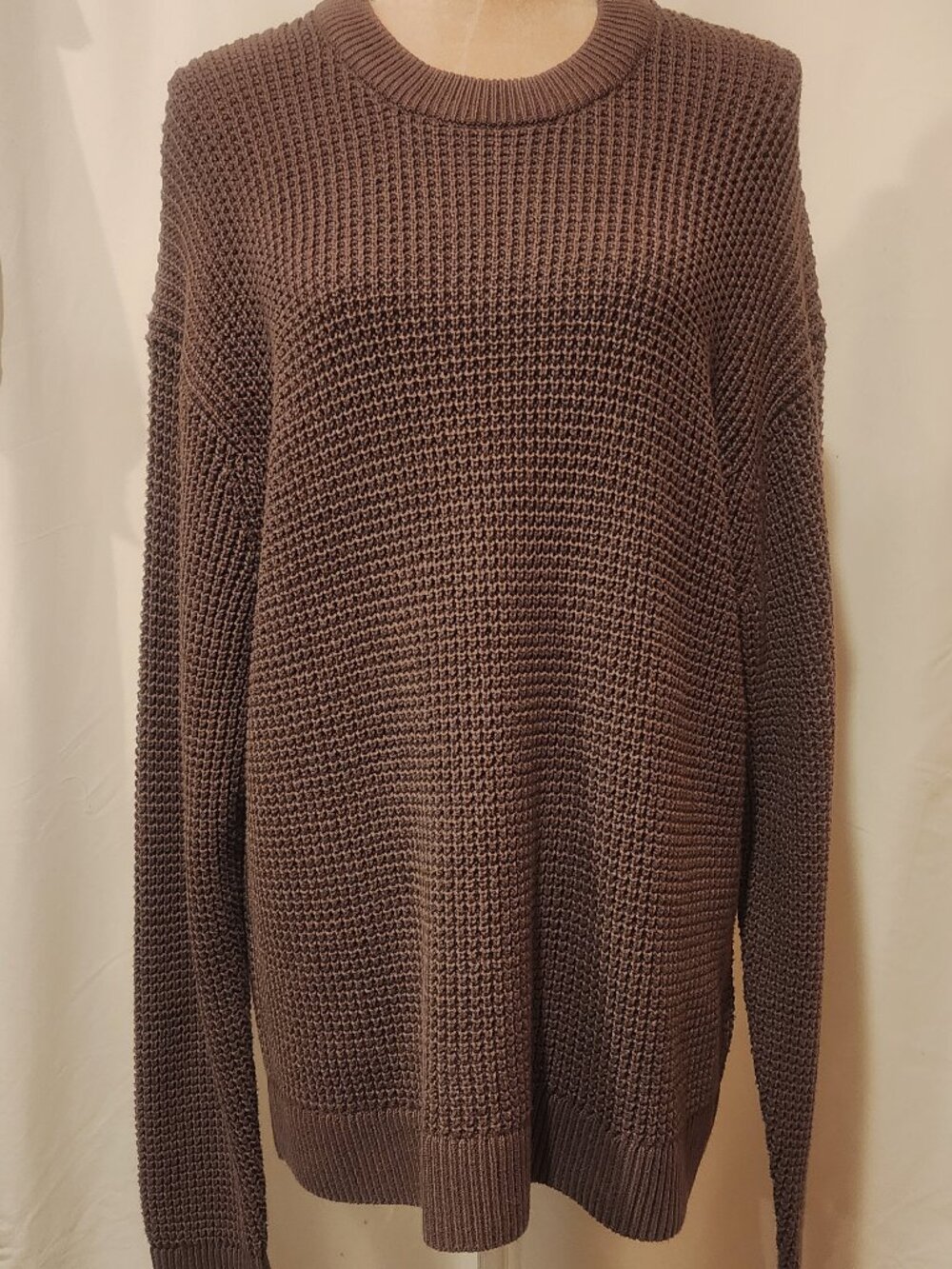 Abercrombie & Fitch Long Sleeve Knit Brown 100% Cotton Tunic Sweater Size L